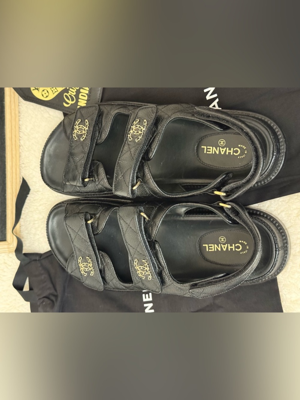 CHANEL quilted Dad sandals with gold hardware - Picture 9 of 16